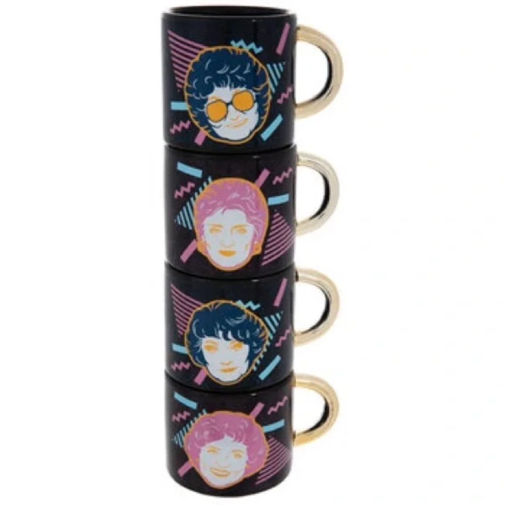 Golden Girls Stackable Mug Set Rose Sophia Dorothy Blanche Retro 80s